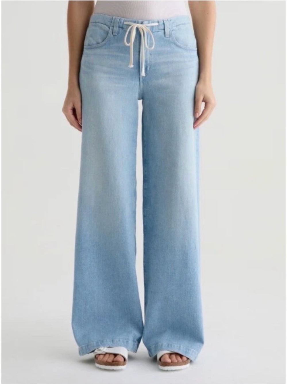 AG Adriano Goldschmied Stella low slung palazzo wide leg jeans.